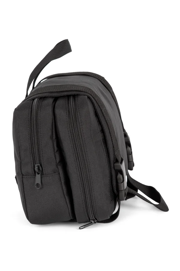 Recycelter Toilettenbeutel mit doppeltem Fach Black
