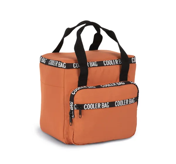 Recycled cooler bag with front pocket