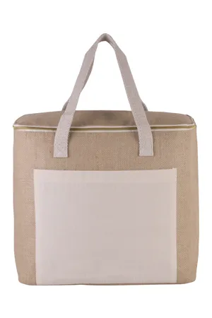 Große Kühltasche aus Jute Natural