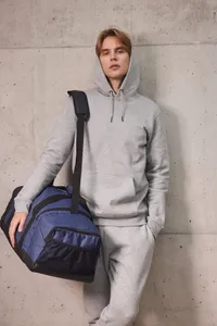 Recycled sports bag with dual side compartment