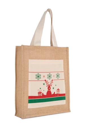 Shopping bag with Christmas patterns