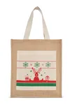 Einkaufstasche mit Weihnachtsmotiven Natural