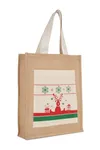 Einkaufstasche mit Weihnachtsmotiven Natural