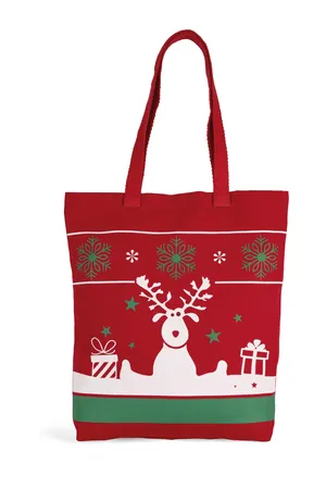 Einkaufstasche mit Weihnachtsmotiven Cherry Red