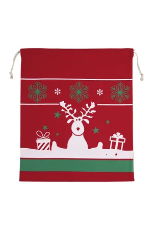 Tasche mit Kordel und Weihnachtsmotiven Cherry Red