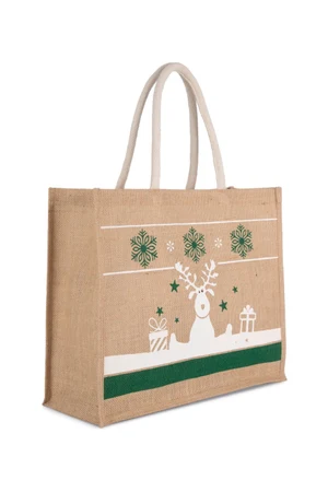 Shopping bag with Christmas patterns