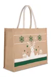 Einkaufstasche mit Weihnachtsmotiven Natural / White
