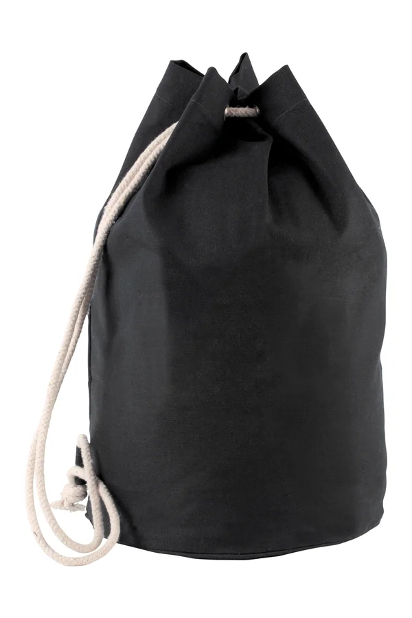 Seesack aus Baumwolle. Mit Kordelzug Black