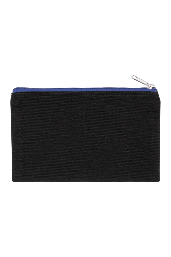 Etui aus Baumwollcanvas - Klein Black / Royal Blue