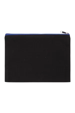 Etui aus Baumwollcanvas - Groß Black / Royal Blue