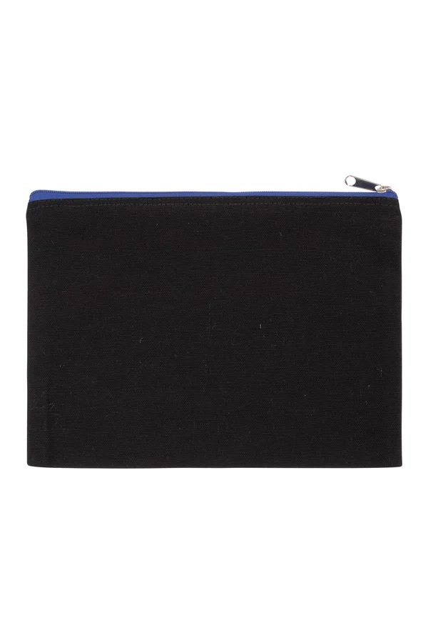 Etui aus Baumwollcanvas - Groß Black / Royal Blue