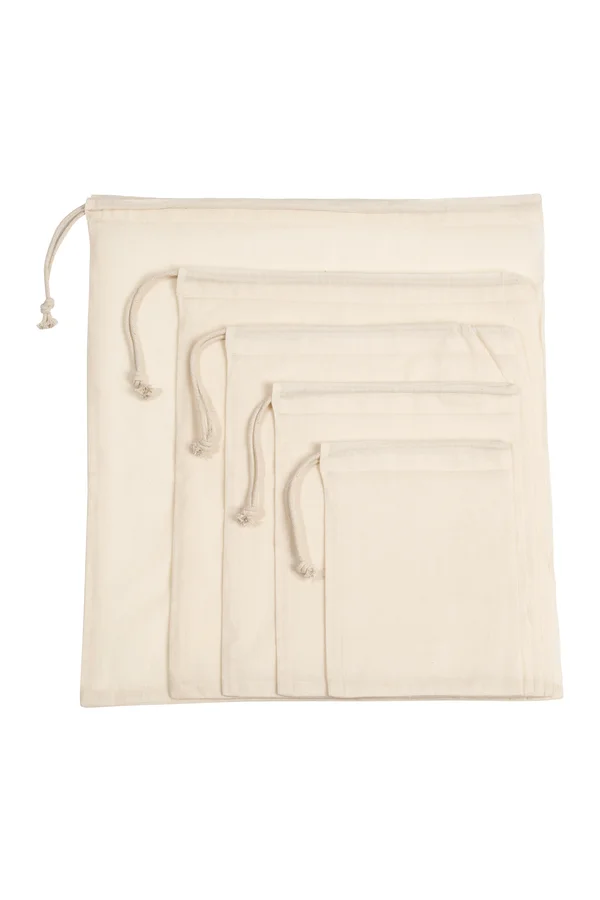 Tasche mit Kordelzug aus Bio-Baumwolle Natural