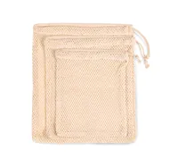 Mesh bag with drawstring carry handle