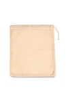 Mesh bag with drawstring carry handle