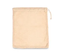 Mesh bag with drawstring carry handle