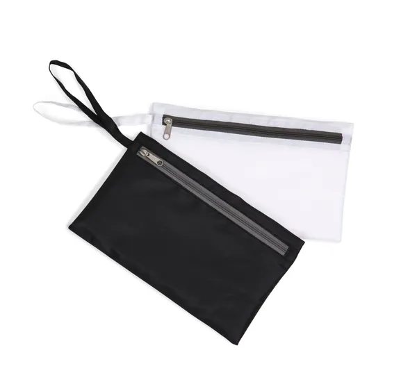 Double compartment pouch, one with waterproof fabric