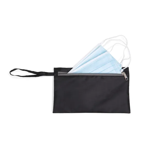 Double compartment pouch, one with waterproof fabric