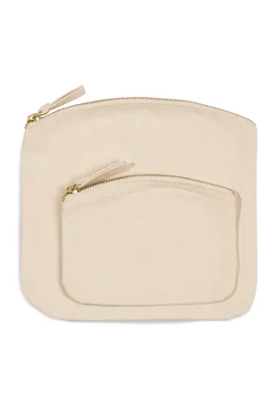 Kleine Tasche mit Reißverschluss Natural
