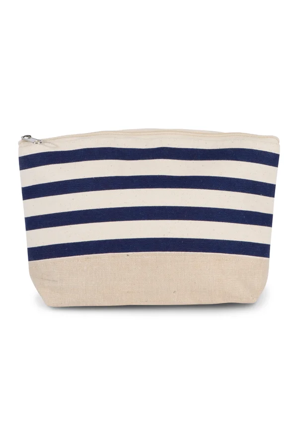 Zubehörbeutel mit marinem Print Natural / Navy