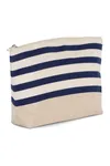 Zubehörbeutel mit marinem Print Natural / Navy