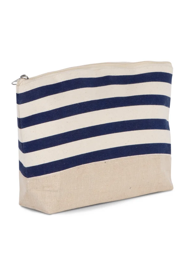 Zubehörbeutel mit marinem Print Natural / Navy