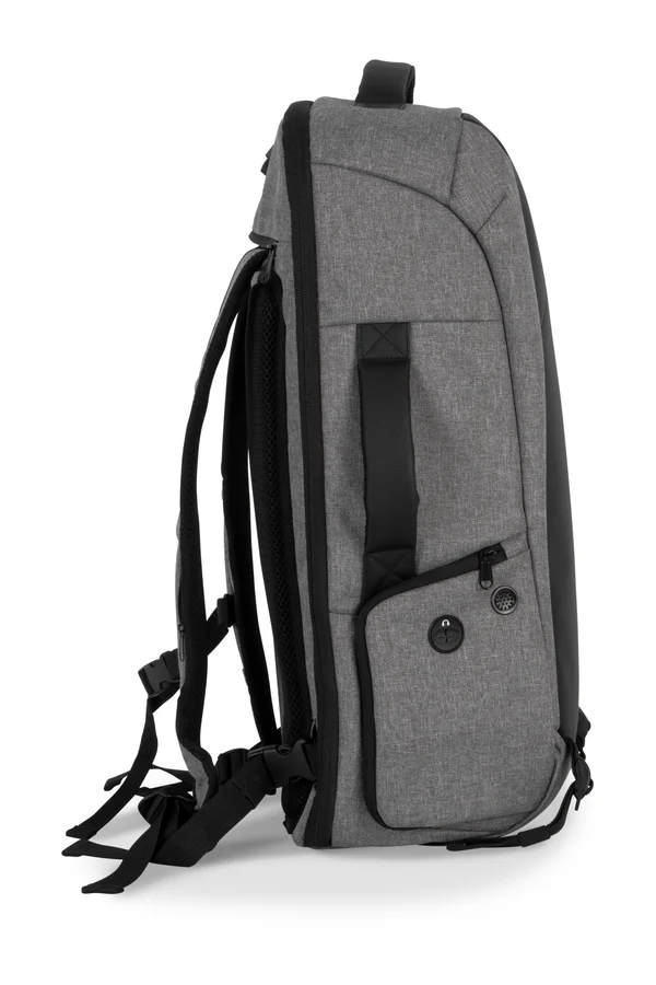 Diebstahlschutz-Rucksack aus Polyester. Graphite Grey Heather / Black
