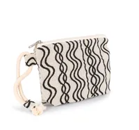 Recycled zipped pouch - Wavy pattern