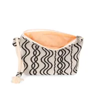 Recycled zipped pouch - Wavy pattern