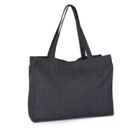 Recycled cotton denim look large shopper