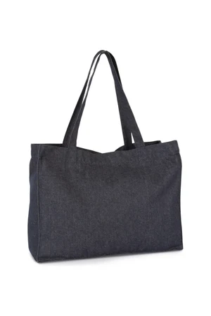 Recycled cotton denim look large shopper