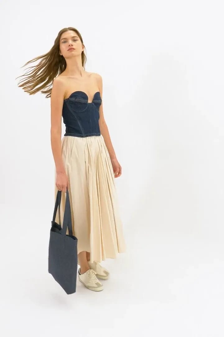 KI5228-Recycled cotton denim look tote bag