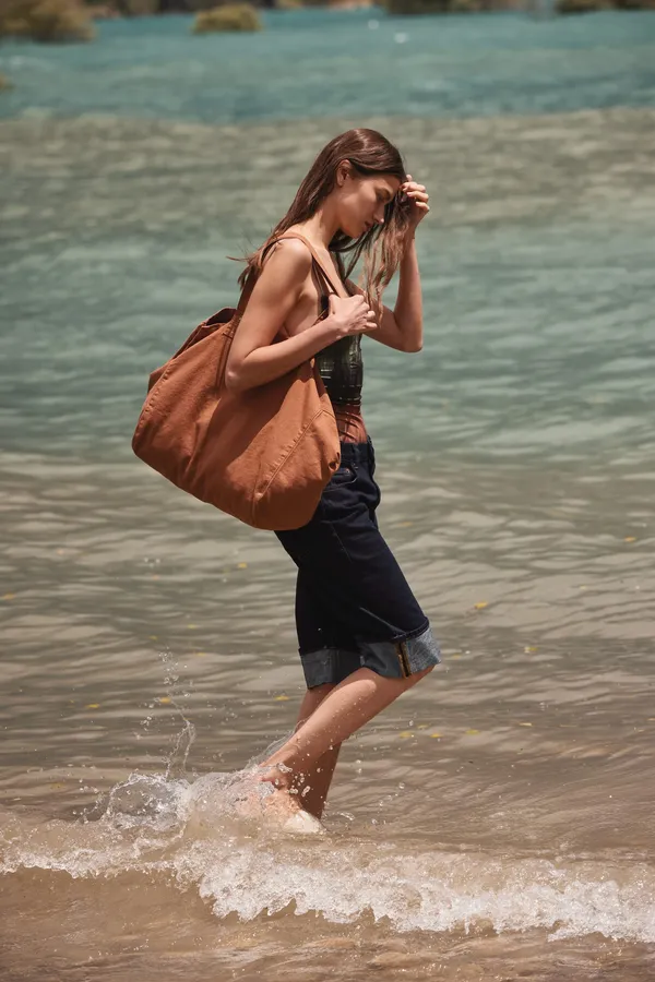 Faded cotton shopping bag