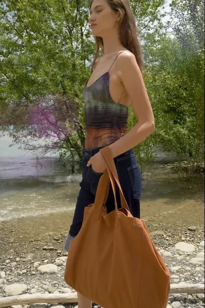 KI3208-Faded cotton shopping bag