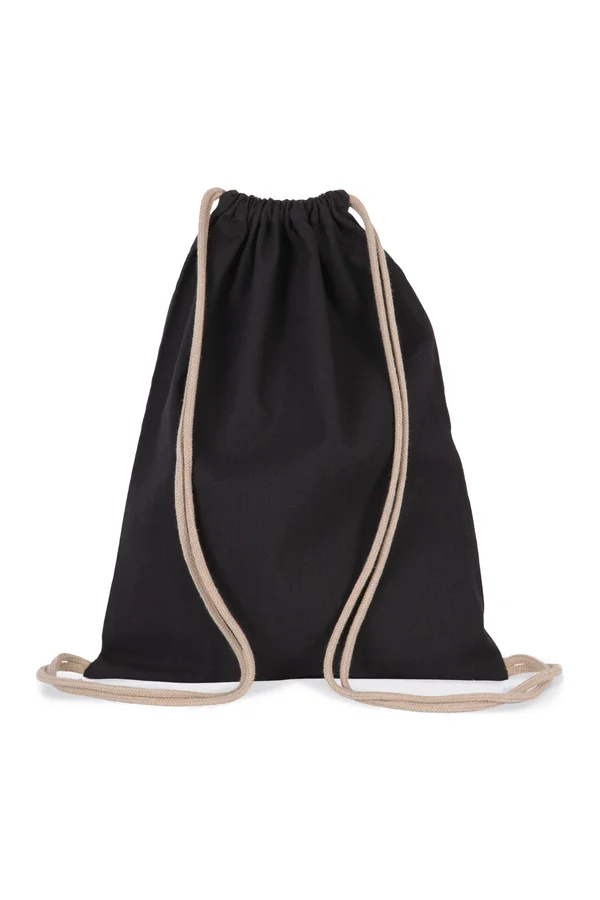 Recycelter Rucksack mit Kordelzugverschluss Black Night