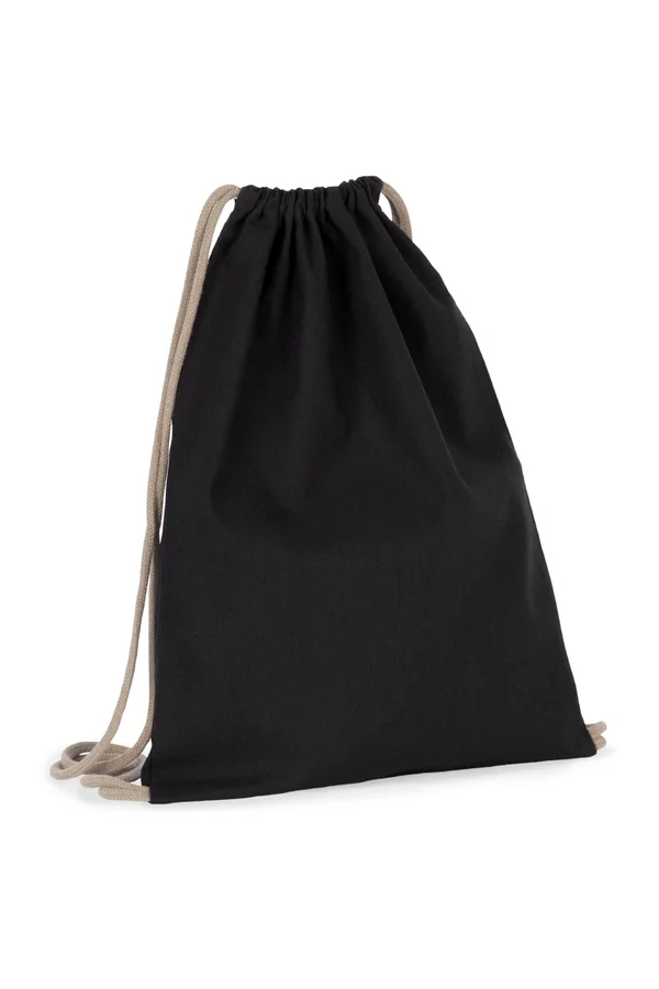 Recycelter Rucksack mit Kordelzugverschluss Black Night