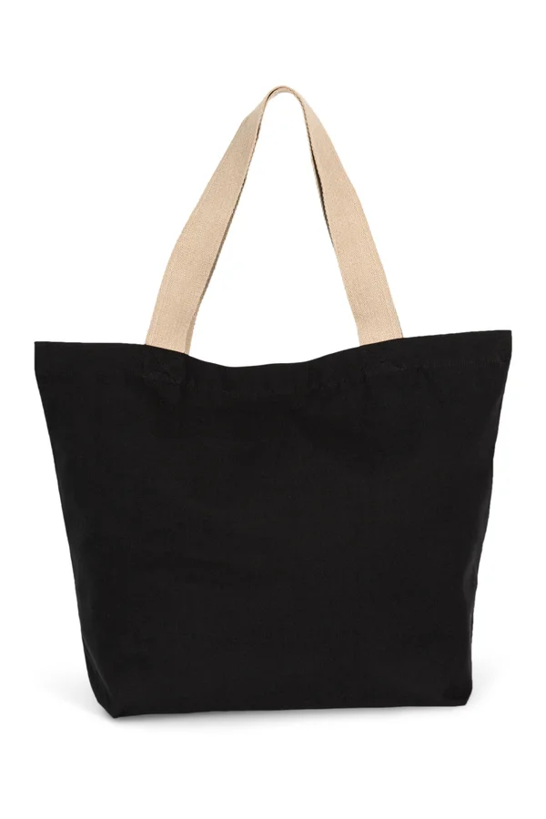 Große Shoppingtasche mit flachem Boden Black Night / Hemp