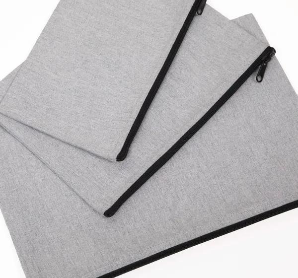 Recycled zipped pouch