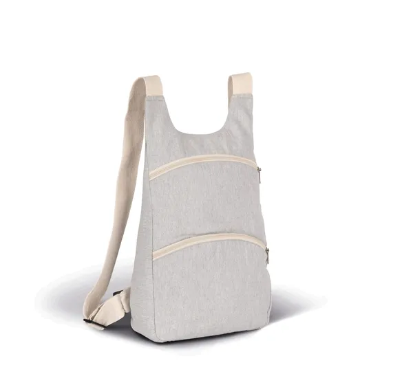 Recycled backpack with anti-theft back pocket