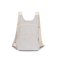 Recycled backpack with anti-theft back pocket