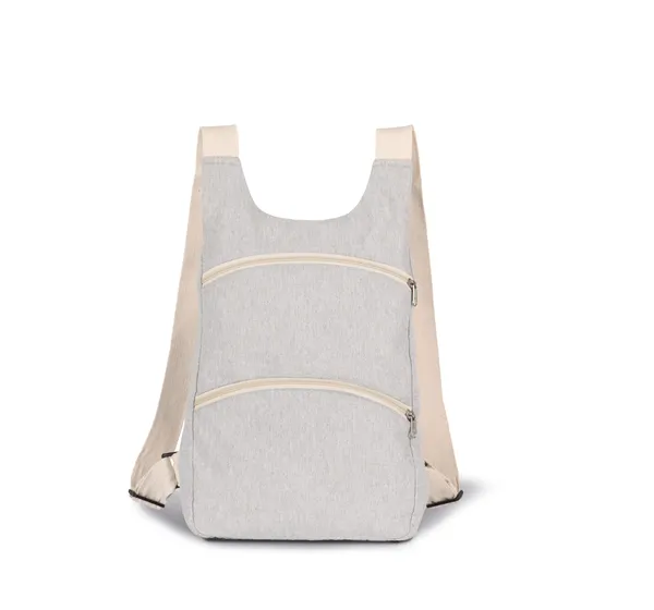 Recycled backpack with anti-theft back pocket