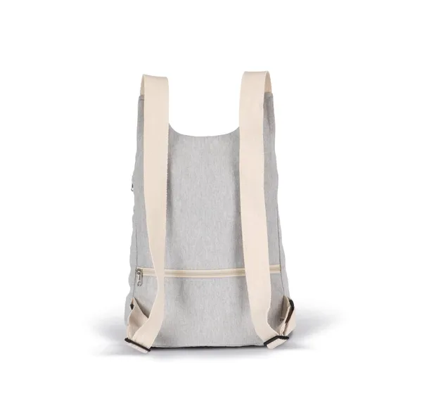 Recycled backpack with anti-theft back pocket