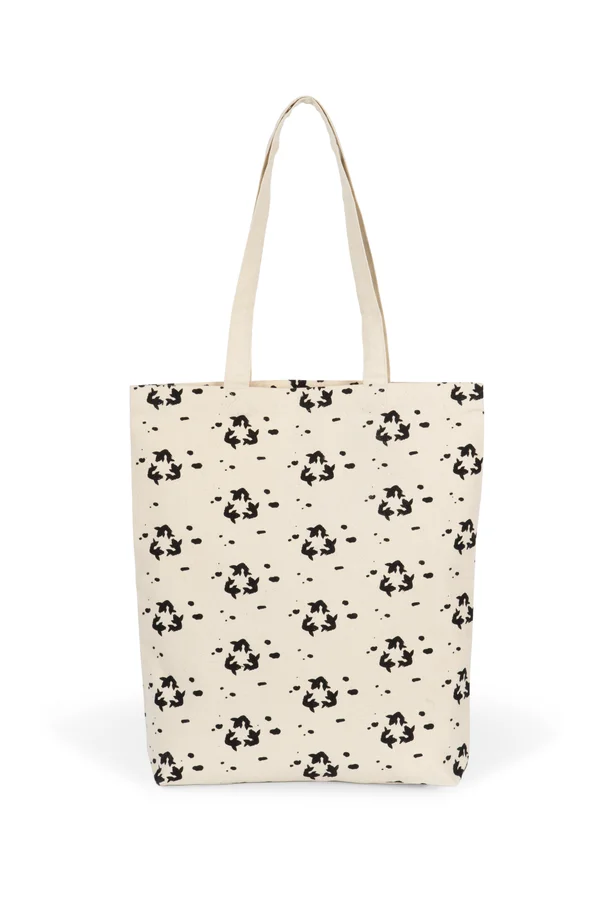 Shoppingtasche mit Muster Natural / Black