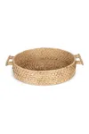 Flacher handgeflochtener Rattan-Korb Rattan