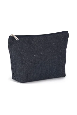 Recycled cotton denim look pouch