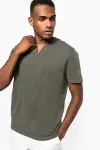 V-neck t-shirt with buttons