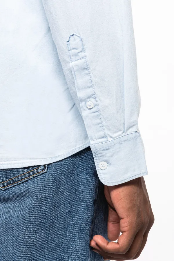 Men's faded shirt in cotton twill