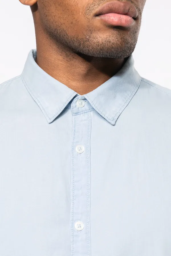 Men's faded shirt in cotton twill