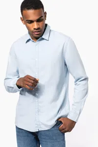 Men's faded shirt in cotton twill