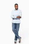 Men's faded shirt in cotton twill