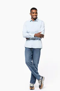 Men's faded shirt in cotton twill